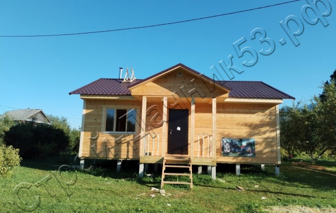 1 Каркасно-щитовой дом  Д-3, 9х8.5м, 67.5  М², Ленинградская область, Тихвинский район, деревня Заручевье. (8)